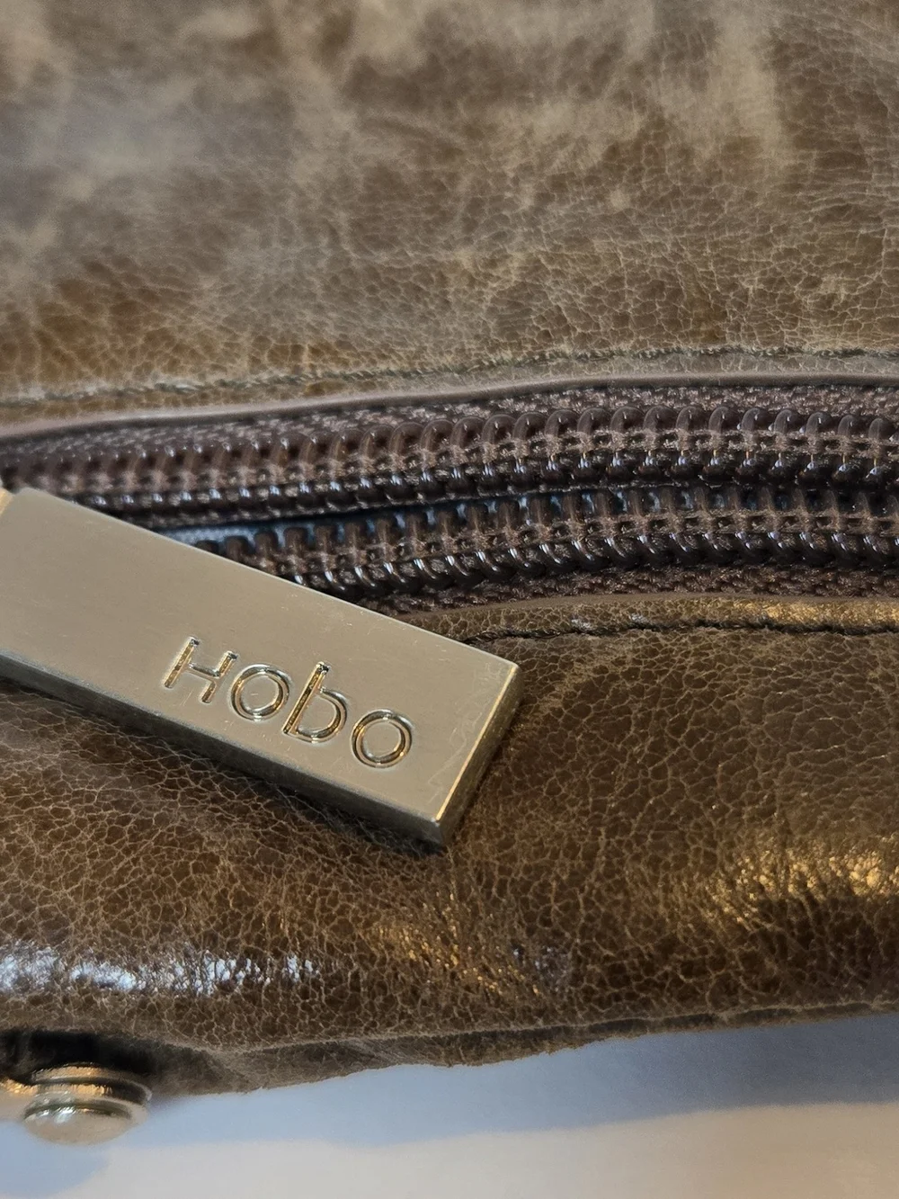 HOBO Dark Brown Leather Frame Clutch